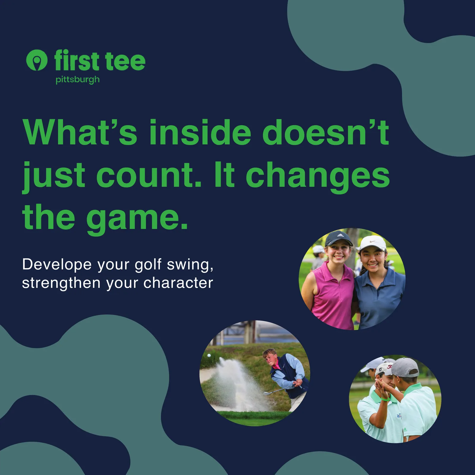 First Tee Pittsburgh social graphic: What's inside doesn't just count
